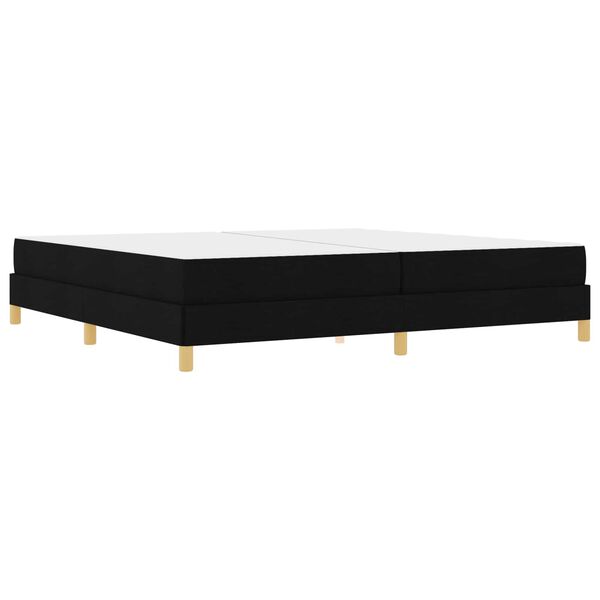 vidaXL Lit &agrave; ressorts avec matelas Noir 200 x 200 cm tissu