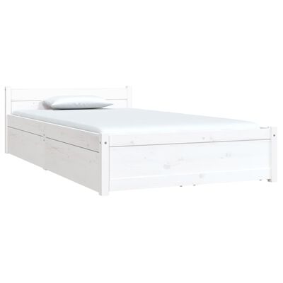 vidaXL Cadre de lit avec tiroirs Blanc 90x200 cm