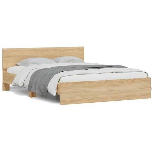 vidaXL Cadre de lit sans matelas ch&ecirc;ne sonoma 140x190 cm