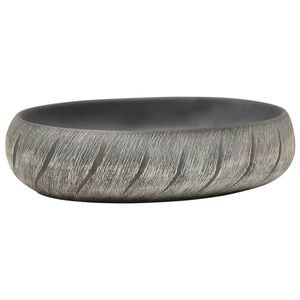 vidaXL Vasque &agrave; poser noir et gris ovale 59x40x15 cm c&eacute;ramique