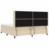 vidaXL Lit &agrave; ressorts avec matelas Cr&egrave;me 200 x 200 cm tissu