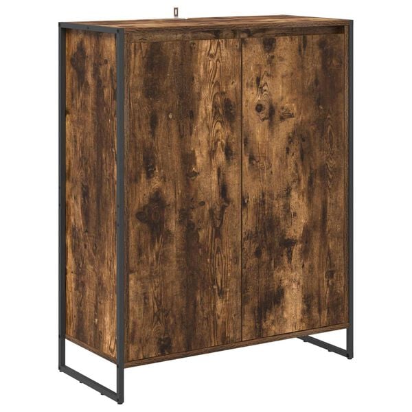 vidaXL Cabinet &agrave; chaussures avec stockage Ch&ecirc;ne Fum&eacute; 79 x 36 x 100 cm