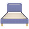 vidaXL Cadre de lit pour enfants avec t&ecirc;te de lit Bleu denim tissu