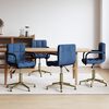 vidaXL Chaises pivotantes &agrave; manger lot de 4 bleu velours