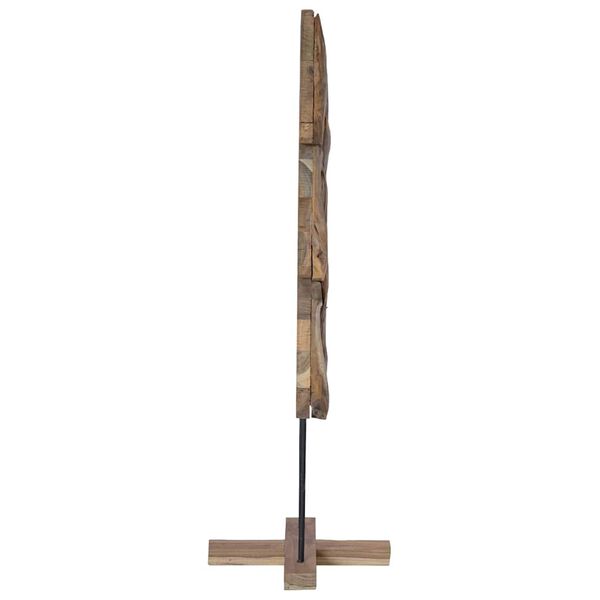 vidaXL Sapin de No&euml;l avec support Marron 121 cm Bois de teck solide