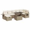vidaXL Salon de jardin avec coussins 8 pcs beige r&eacute;sine tress&eacute;e