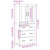 vidaXL Buffet haut Sonoma gris 69,5x34x180 cm Bois d'ing&eacute;nierie