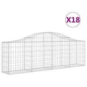 vidaXL Paniers &agrave; gabions arqu&eacute;s 18 pcs 200x30x60/80 cm Fer galvanis&eacute;