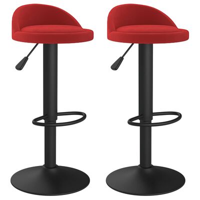 vidaXL Tabourets de bar lot de 2 rouge bordeaux velours