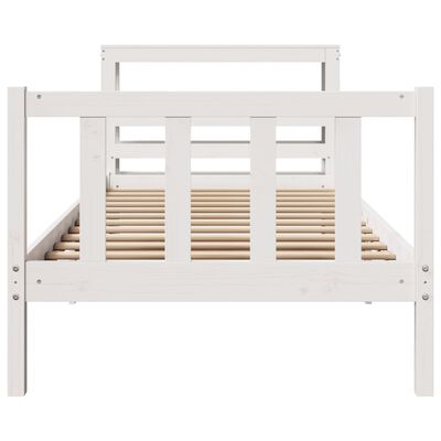 vidaXL Cadre de lit sans matelas blanc 100x200 cm bois de pin massif