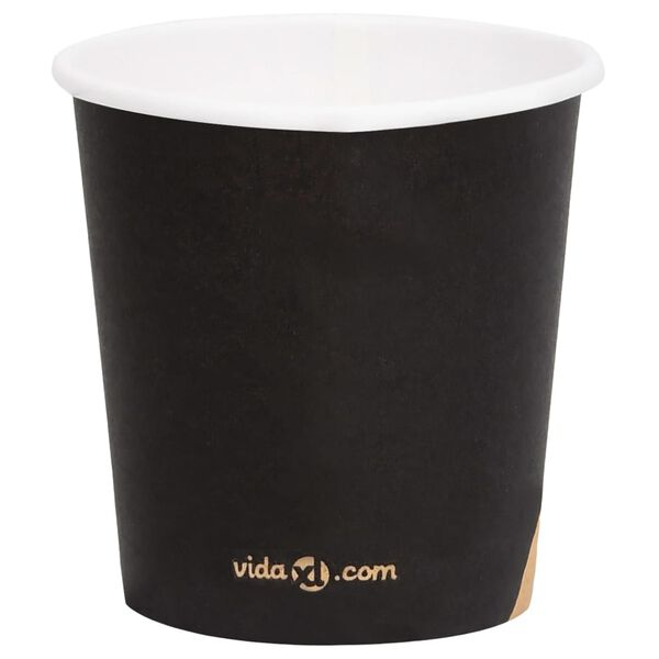 vidaXL Tasses &agrave; caf&eacute; en papier 120 ml 1000 pcs Noir