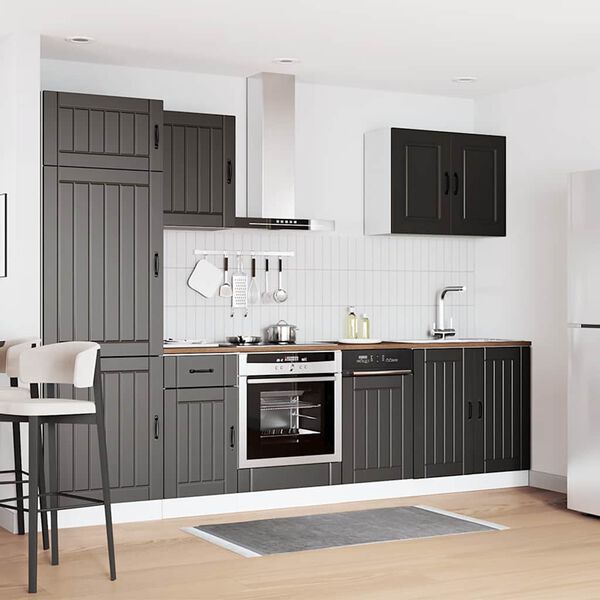 vidaXL Ensemble d'armoires de cuisine 7 pcs Lucca bois d'ing&eacute;nierie