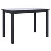 vidaXL Table de salle &agrave; manger Noir 114x71x75 cm Bois d'h&eacute;v&eacute;a massif