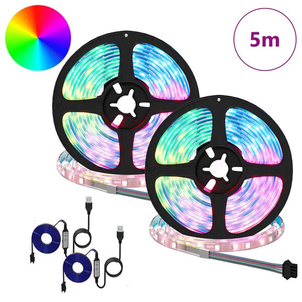 vidaXL Bande LED 4 pcs Noir et Transparent 250 x 0,8 x 0,3 cm