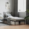 vidaXL Cadre de lit m&eacute;tal sans matelas avec t&ecirc;te de lit noir 90x190 cm