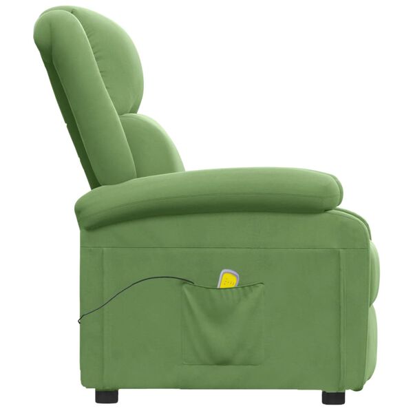 vidaXL Fauteuil de massage Vert clair velours