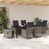 vidaXL Ensemble de salle &agrave; manger pour jardin 7 pcs Gris polyrotin