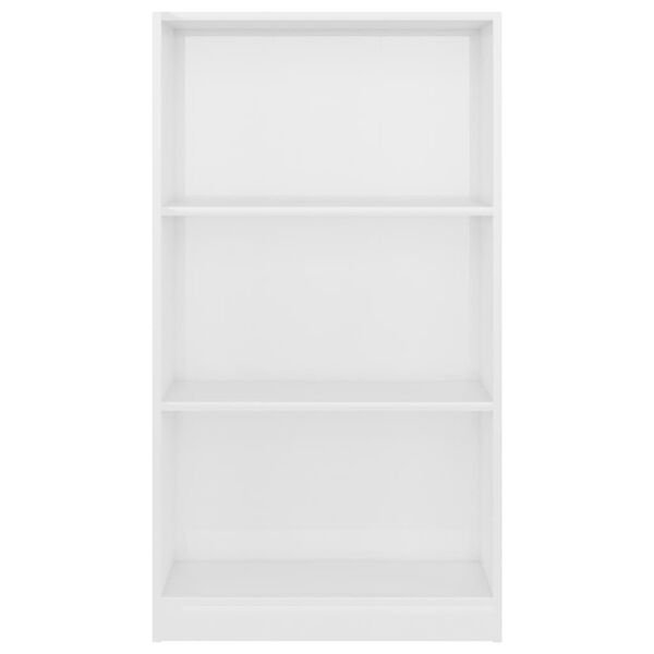vidaXL Biblioth&egrave;que 3 niveaux Blanc brillant 60x24x109 cm Bois