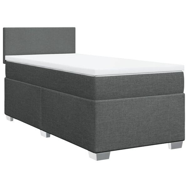 vidaXL Sommier à lattes de lit avec matelas Gris foncé 100x200cm Tissu
