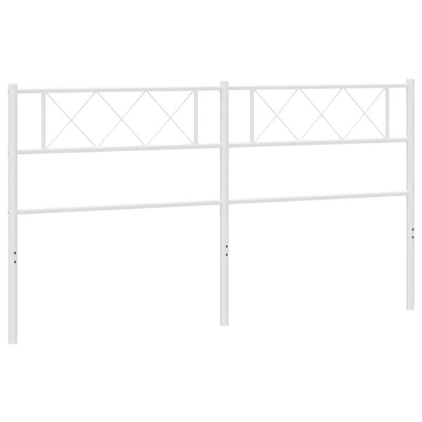 vidaXL T&ecirc;te de lit m&eacute;tal blanc 193 cm