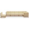 vidaXL Salon de jardin 7 pcs avec coussins Bois de pin massif