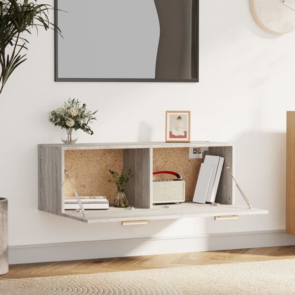 vidaXL Armoire murale Sonoma gris 100x36,5x35 cm Bois d'ing&eacute;nierie