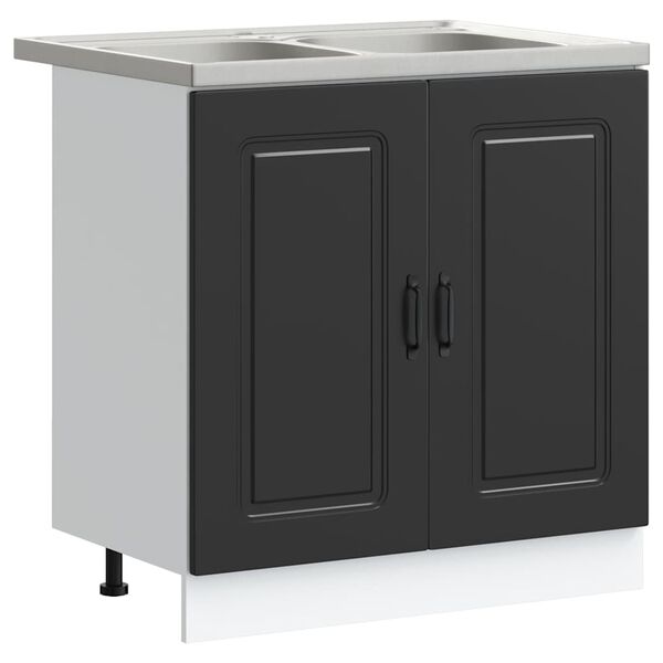 vidaXL Armoire de cuisine avec stockage Kalmar Noir 80 x 46 x 81,5 cm