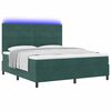 vidaXL Lit &agrave; ressort LED avec matelas Vert fonc&eacute; 180 x 200 cm Velours