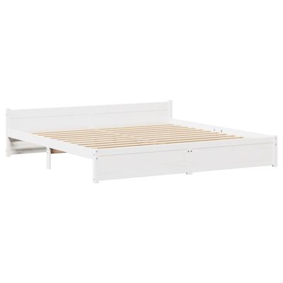 vidaXL Cadre de lit sans matelas blanc 200x200 cm bois massif de pin