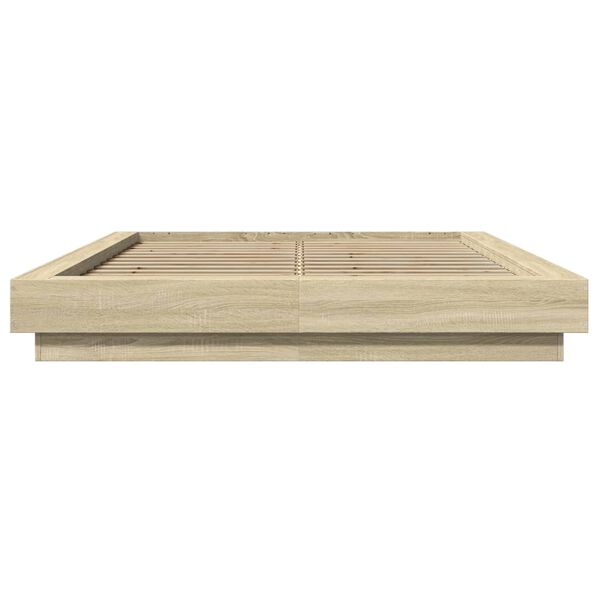 vidaXL Cadre de lit sans matelas ch&ecirc;ne sonoma 120x190 cm