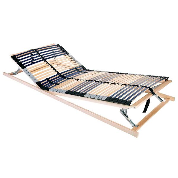 vidaXL Sommier &agrave; lattes Marron 90 x 190 cm Bois de h&ecirc;tre massif