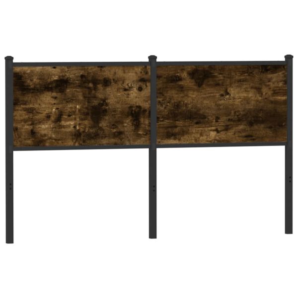 vidaXL T&ecirc;te de lit ch&ecirc;ne fum&eacute; 150 cm bois d'ing&eacute;nierie et acier