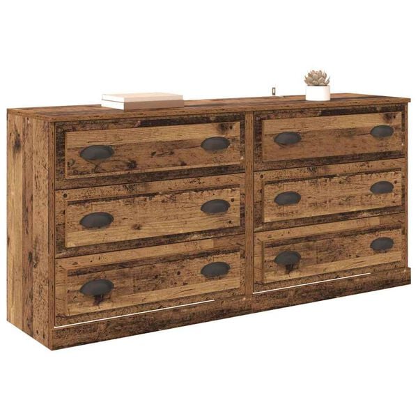 vidaXL Buffets 2 pcs Bois Ancien 70 x 35,5 x 67,5 cm Bois d'ing&eacute;nierie
