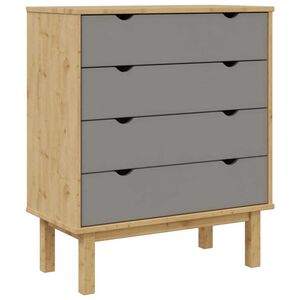 vidaXL Commode OTTA Marron et gris 76,5x39,5x90 cm Bois de pin massif