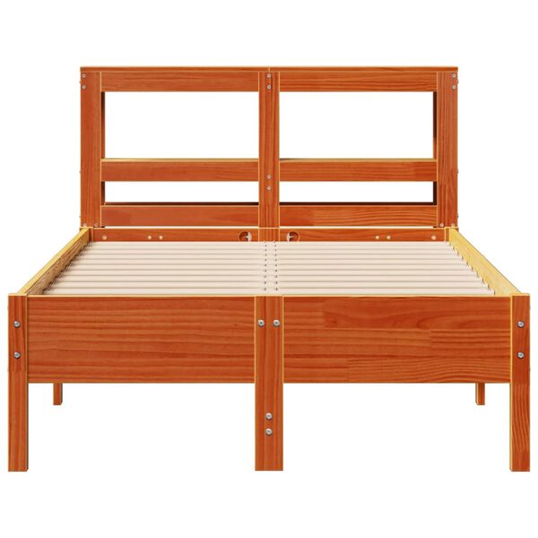 vidaXL Cadre de lit sans matelas cire marron 120x190cm bois pin massif