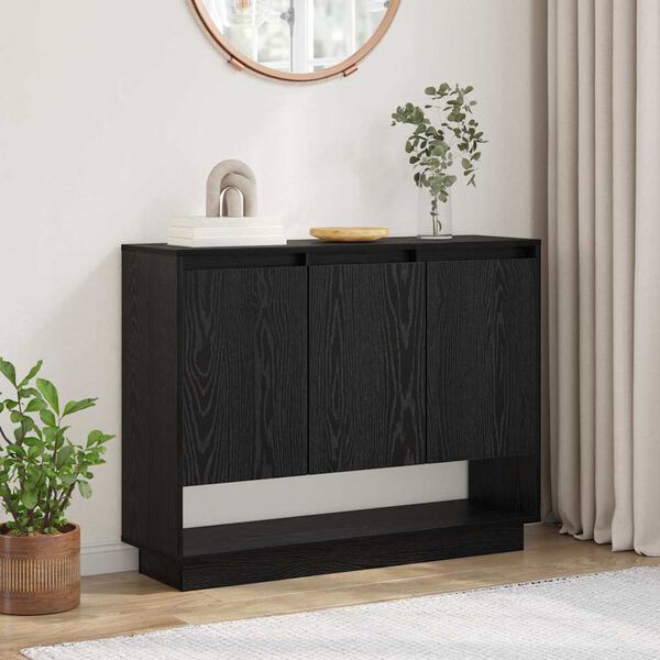 vidaXL Buffet Ch&ecirc;ne noir 97 x 29 x 75 cm Bois d'ing&eacute;nierie