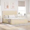 vidaXL Lit de Rangement Cr&egrave;me 200 x 200 cm Cuir synth&eacute;tique