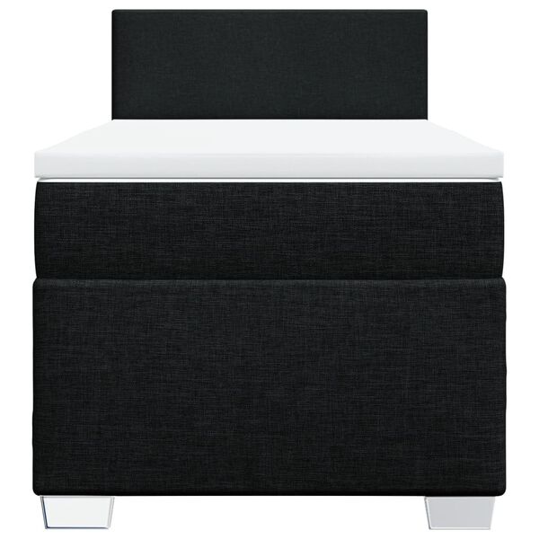 vidaXL Sommier &agrave; lattes de lit avec matelas Noir 90x200 cm Tissu