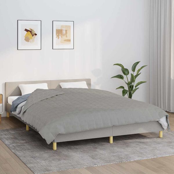 vidaXL Couverture lest&eacute;e Gris 200x225 cm 13 kg Tissu
