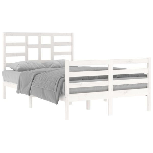 vidaXL Cadre de lit sans matelas blanc bois massif 120x200 cm