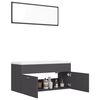 vidaXL Ensemble de meubles de salle de bain Gris Agglom&eacute;r&eacute;
