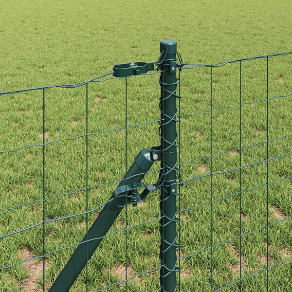 vidaXL Cl&ocirc;ture avec poteau Vert 0,4 x 50 m Acier et PVC