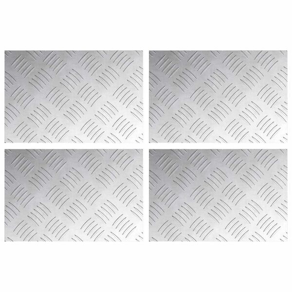 vidaXL Nez de marche Rectangulaire 4 pcs Argent&eacute; 30 x 20 cm Aluminium