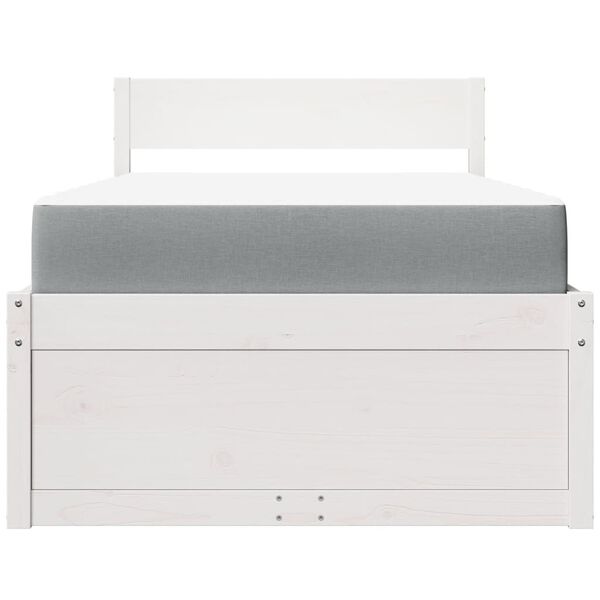 vidaXL Lit avec tiroirs et matelas blanc 100x200 cm bois massif de pin