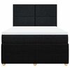vidaXL Sommier &agrave; lattes de lit avec matelas Noir 160x200 cm Tissu