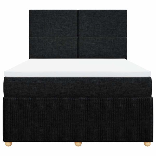 vidaXL Sommier &agrave; lattes de lit avec matelas Noir 160x200 cm Tissu