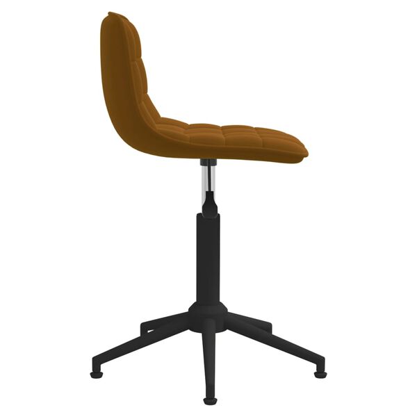 vidaXL Chaise pivotante de salle &agrave; manger Marron Velours