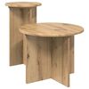 vidaXL Ensemble de tables d'appoint 2 pc Ch&ecirc;ne artisanal &Oslash; 45 x 35 cm
