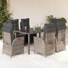 vidaXL Ensemble &agrave; manger de jardin et coussins 7 pcs gris rotin