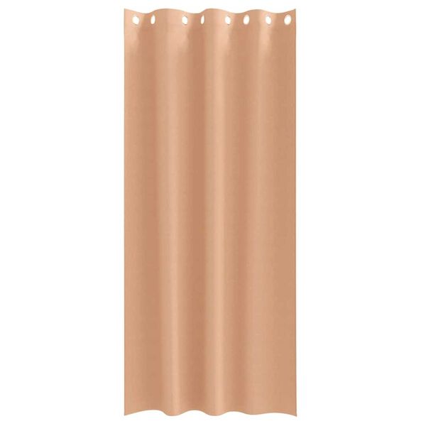 vidaXL Rideaux occultants avec anneaux 2 pcs Marron Clair 245 x 140 cm